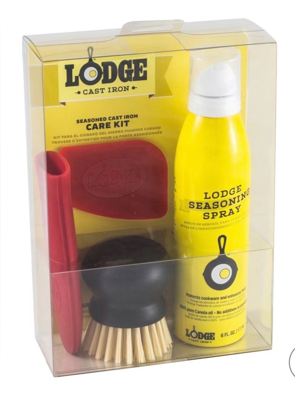 NEW Lodge 4pc Seasoned Cast Iron Care Kit